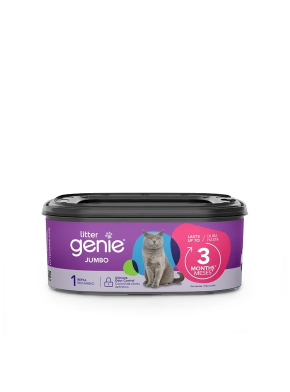 Litter Genie Cat Litter Disposable Jumbo Refill, Lasts up to 3 Months, 21 ft