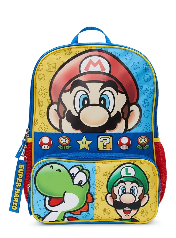 Nintendo Kids Super Mario Bros. Mario World 17" Laptop Backpack
