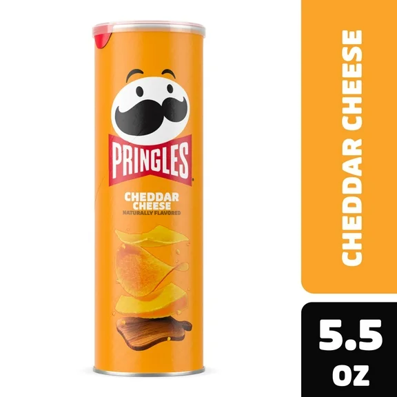 Pringles Cheddar Cheese Potato Crisps Chips, Lunch Snacks, 5.5 oz