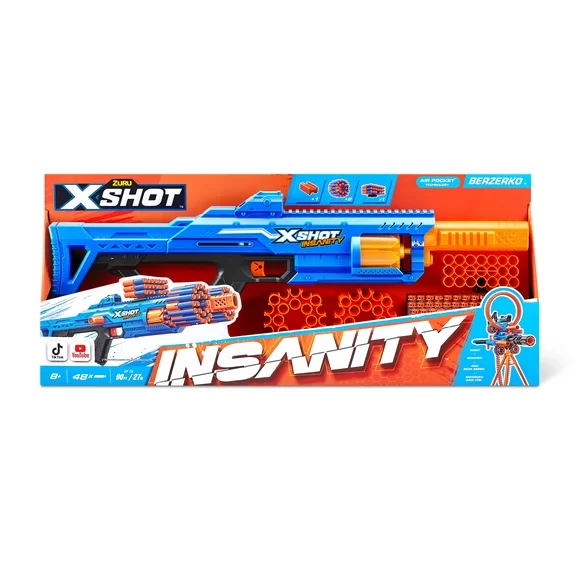 X-Shot Insanity Berzerko (48 Darts) by ZURU Plastic Dart Blaster for Ages 8 & up