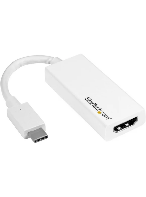 StarTech.com CDP2HDW USB-C to HDMI Adapter - 4K 30Hz - USB 3.1 Type-C to HDMI Adapter - USB C to HDMI Dongle - Monitor Adapter - White (CDP2HDW)