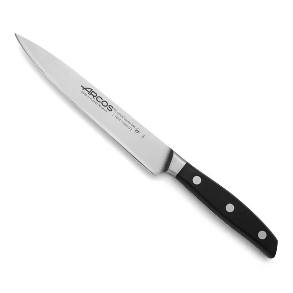 Arcos Manhattan 7 Inch Forged Stainless Steel Fish Knife - Black Micarta Handle