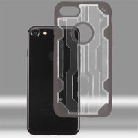 For iPhone 7 / 8 Chali Hybrid Shockproof Rugged Armor Phone Protector Case Cover (Clear/Gray)