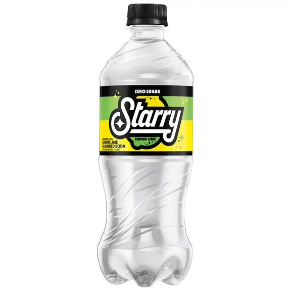 Starry Zero Sugar Lemon Lime Soda Pop, 20 fl oz, Bottle