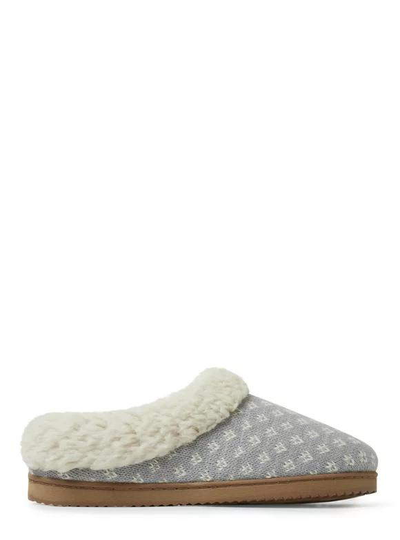 Dearfoams Cozy Comfort Women's Knit Clog with Cuff Slippers