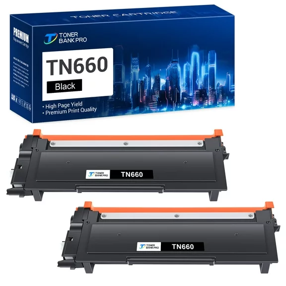 TN660 TN630 Toner Cartridge Compatible for Brother TN660 TN-660 TN-630 HL-L2300D HL-L2380DW HL-L2320D HL-L2340DW MFC-L2700DW MFC-L2740DW DCP-L2540DW Printer (Black, 2-Pack)