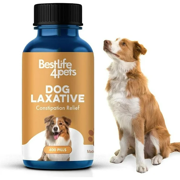 BestLife4Pets Dog Laxative Constipation Relief - Digestive Health Supplement for Gas Relief and Canine Constipation - Natural Laxative for Dogs.