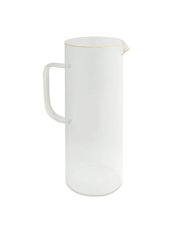 Thyme & Table 60oz Glass Pitcher with Gold Rim