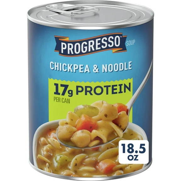 Progresso Chickpea & Noodle Protein Soup, Vegetarian, 18.5 oz.