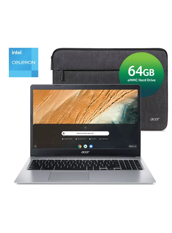 Acer Chromebook 315, 15.6" HD, Intel Celeron N4000, 4GB LPDDR4, Pure Silver, Chrome OS, CB315-3H-C19A