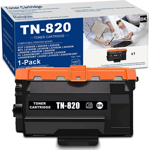 TN820 TN-820 High Yield 1 Pack Toner Cartridge for Brother DCP L5600DN L5500DN MFC L5650DN Printer