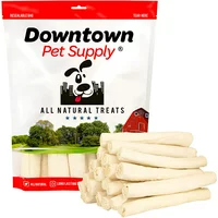 Downtown Pet Supply All Natural Bulk Rawhide Retriever Rolls Chew Treats, Long Lasting, Large Thick Cut Beef Rawhide (5-6" inches, 10 pack)