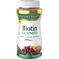 Nature's Bounty Biotin Gummies, Multi-Flavored, 1000 mcg, 110 Ct