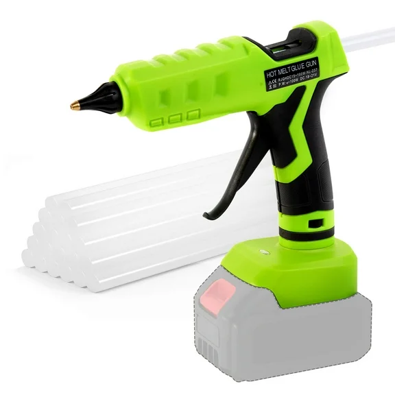 Uarter Hot Glue Gun 100W  15s Fast Preheating Green Cordless Glue Sticks for Home - Green