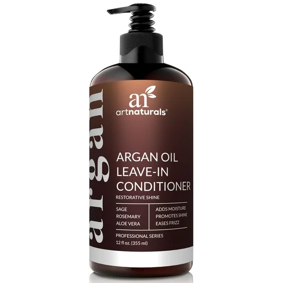 Artnaturals Leave-in Conditioner with Argan Oil & Aloe Vera Restorative Shine Enhancing Moisturizing (12 fl oz)