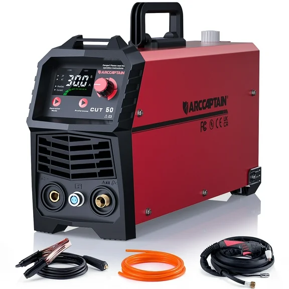 ARCCAPTAIN Plasma Cutter 50Amps, Air Cutter 110/220V Dual Voltage with DC Inverter IGBT, 1/2 Inch Clean Cut