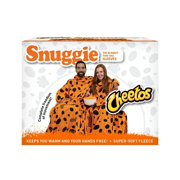 Snuggie The Original Wearable Blanket with Sleeves, Super Soft Throw Fleece, Cheetos Cheeto Spots