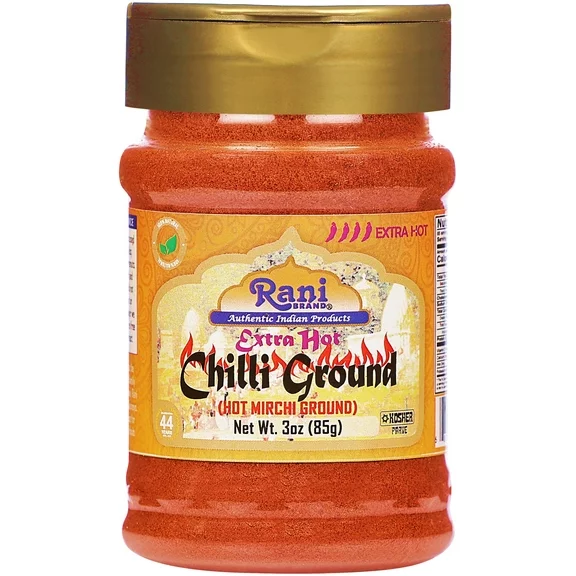 Rani Extra Hot Chilli Powder Indian Spice 3oz (85g) PET Jar ~ All Natural | Salt-Free | Vegan | No Colors | Gluten Friendly | NON-GMO | Kosher | Indian Origin