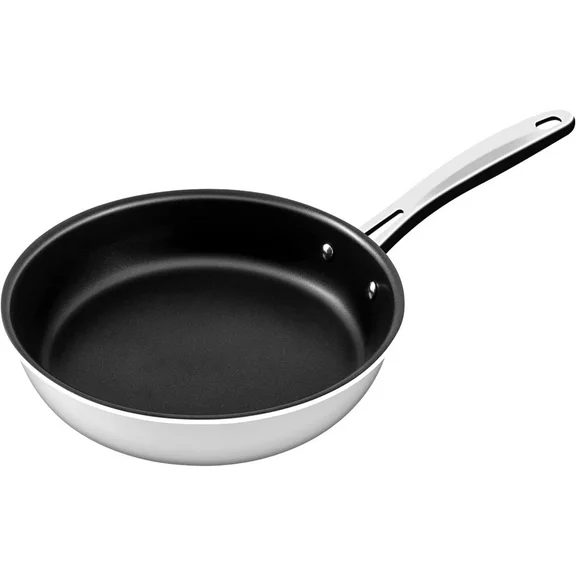 NuWave 10 inch Designs-Non-Stick Fry Pan, Even-Heating Technology, Premium 18/10 Stainless Steel Fry Pan, Tri-Ply & Heavy-Duty Construction, Handles, Fry Pan