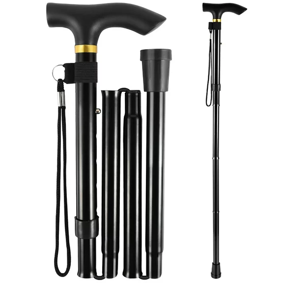 Uarter Walking Cane for Women and Men, 33.1'' to 36.6'' Adjustable Folding Walking Stick with Comfort Grip (Aluminium Alloy),1 Pack for Hiking and Daily Support