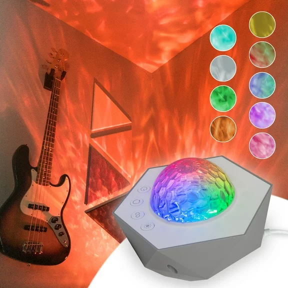 Enbrighten Color-Changing LED Galaxy Wave Projector, USB-C Powered, Night Light, 70333
