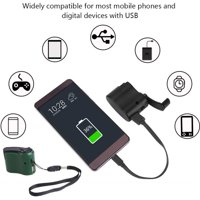 Outdoor Emergency Portable Hand Power Dynamo Hand Crank USB Charging Charger Camping Backpack Survival Gear GREEN