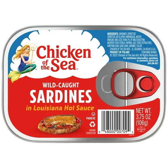 Chicken of the Sea Wild Caught Sardines in Louisiana Hot Sauce, 3.75 oz Can