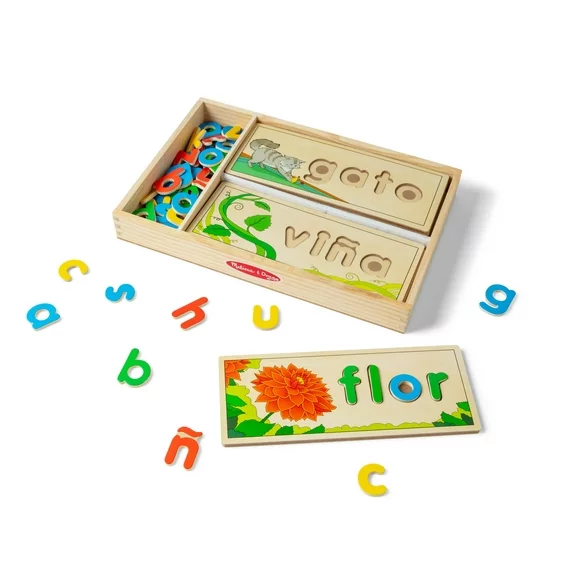 Melissa & Doug Spanish See & Spell Educational Language Learning Toy - FSC Certified
