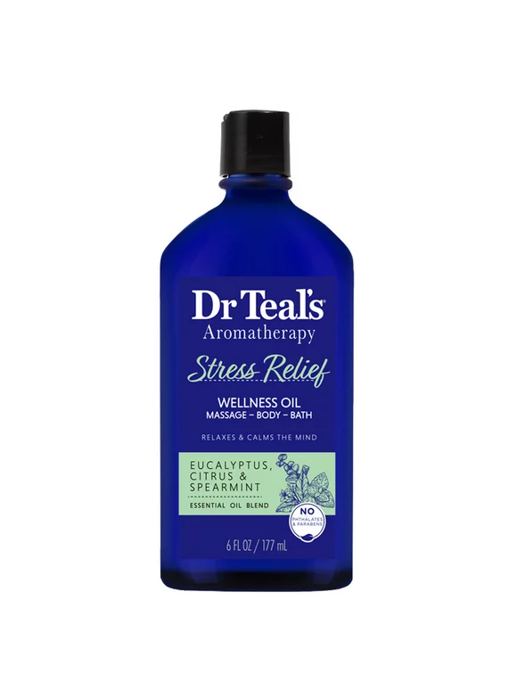 Dr Teal's Aromatherapy Stress Relief  Wellness Oil with Eucalyptus & Citrus, 6 fl oz