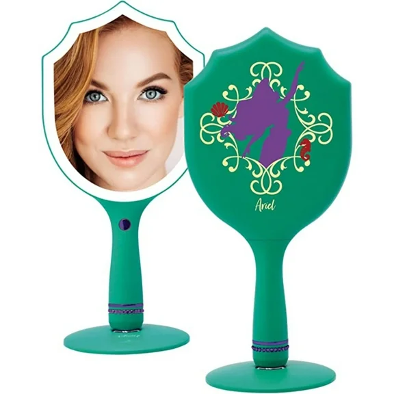 Impressions Vanity Ariel LED Handheld Makeup Mirror with Standing Base, Travel Vanity Mirror