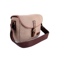 Andoer Camera Bag SLR/DSLR Gadget Bag Stylish Retro Shoulder Carrying Bag Photography Accessory Gear Case Flax Material