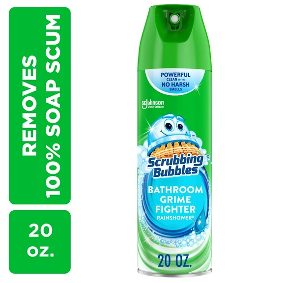 Scrubbing Bubbles Bathroom Grime Fighter Disinfectant Cleaner Aerosol, Rainshower, 20 oz, 1 Count