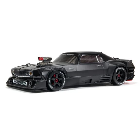 ARRMA 1/7 FELONY 6S BLX Street Bash All-Road Muscle Car RTR Ready-to-Run Transmitter and Receiver Included Batteries and Charger Required Black ARA7617V2T1 Cars Electric Kit Other