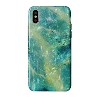 Aktudy Marble Pattern Phone Case for iPhone X/XS Soft TPU Shockproof Cover (Green)