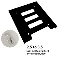 Black 2.5" SSD to 3.5" Bay Hard Drive HDD Mounting Dock Tray Bracket Adapter