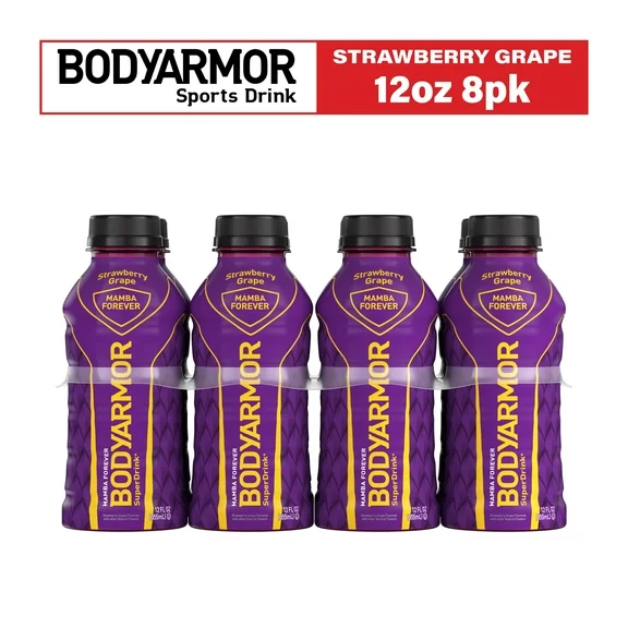 BODYARMOR Sports Drink Strawberry Grape, Coconut Water Hydration, Natural Flavors With Vitamins, Potassium-Packed Electrolytes, 12 fl oz, 8 Pack