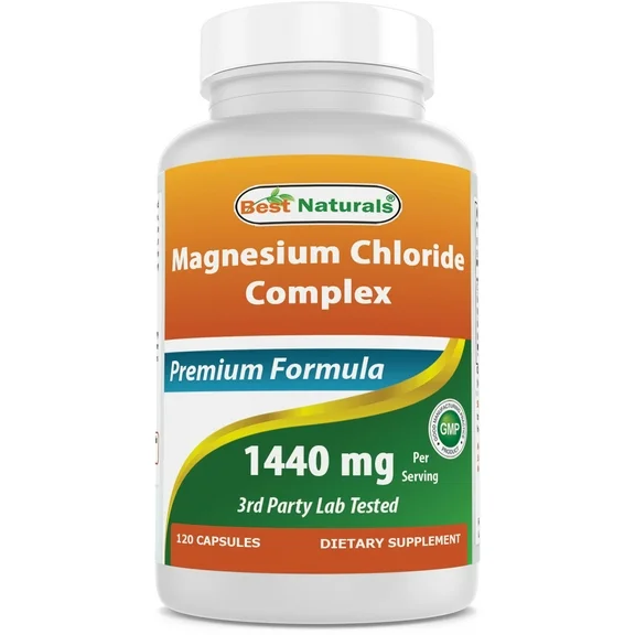Best Naturals Magnesium Chloride (Cloruro De Magnesio) Complex 1440 mg per Serving - 120 Capsules