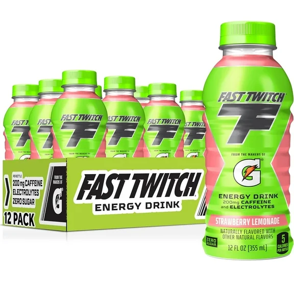 Fast Twitch by Gatorade Energy Drink, Strawberry Lemonade, 12 oz, 12 Pack Bottles