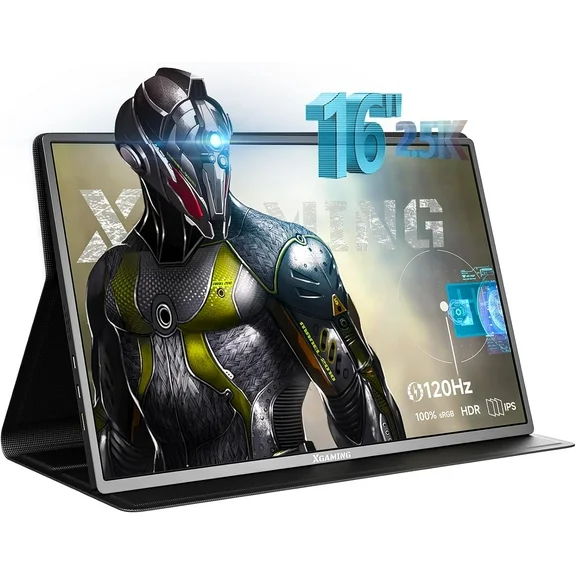 16" 120Hz Portable Gaming Monitor, memzuoix 2.5K QHD (2560x1600p) IPS Portable Monitor with Dual Type-C&Mini-HDMI&Smart Cover, HDR Computer Portable Monitor for Laptop PC Mac Phone Switch PS4/PS5