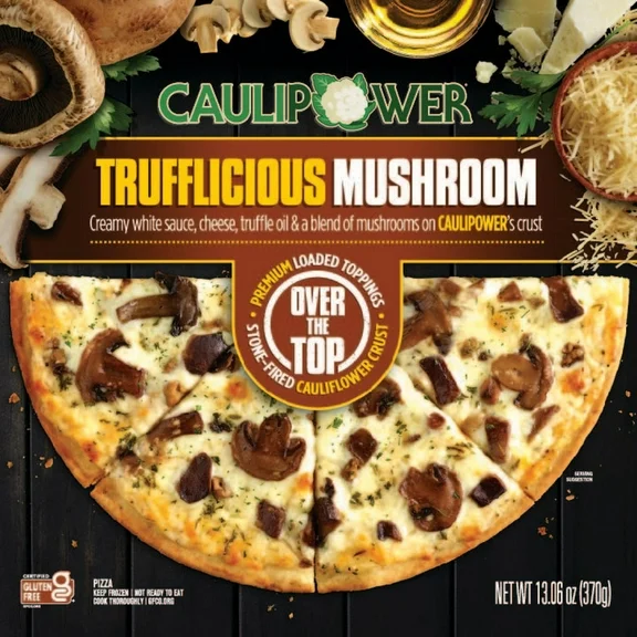 Caulipower OTT Cauliflower Thin Crust Trufflicious Mushroom White Sauce Pizza, Frozen, 13.06 oz