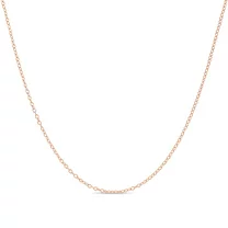 Cable Chain Necklace Sterling Silver Italian 1.3mm Rose Gold Plated Nickel Free 17 inch