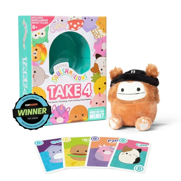 Squishmallows Take4: Grow Your Squad with the Official Squishmallows Family Game, Kids Ages 8 