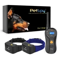 PetSpy Dog Training Shock Collar, Fully Waterproof Remote Trainer with Two E-Collars, 10-120 lbs