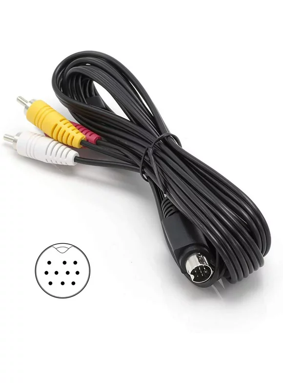 directv, h25, c31, c41, c41-w, c51 direct replacement 10 pin to rca audio video composite red-white-yellow cable (10 pin)