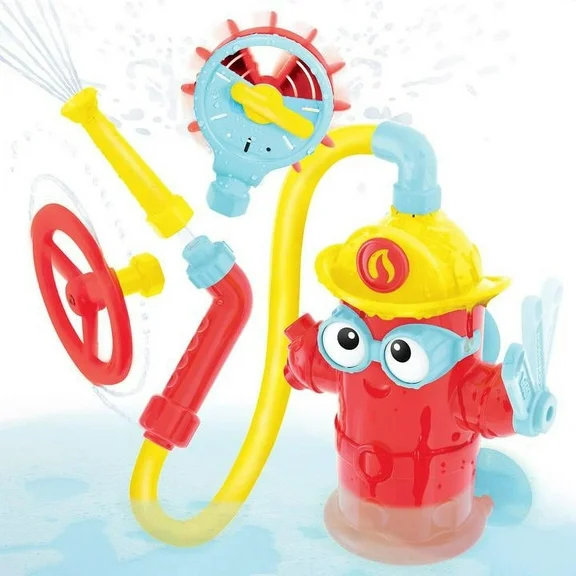Yookidoo Baby Bath Toy - Ready Freddy Has Many Ways to Play with Three Different Spray Accessories - Action-Oriented Fire Hydrant Bath Toy for Children Ages 3 
