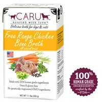 Caru Free Range Chicken Bone Broth for Dogs & Cats, Grain and Gluten Free, Non-GMO Ingredients - 1.1 lb box