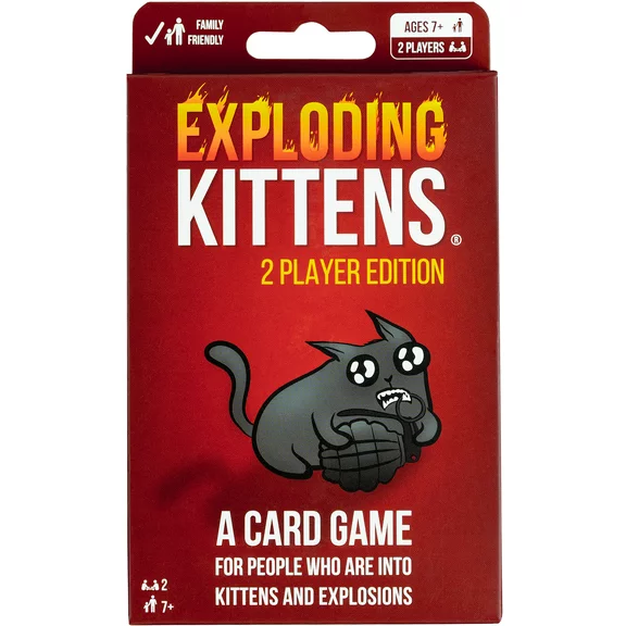 Exploding Kittens Brand 2 Player Party Game,15 Mins, Ages 7 and up