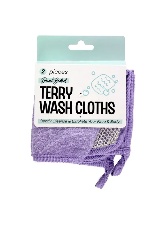 2pc Exfoliating Terry Wash Cloths