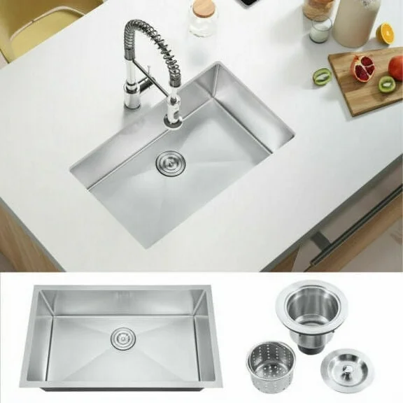 30 In Kitchen Single Sink Undercounter Sink Stainless Steel Laundry Tool Sink