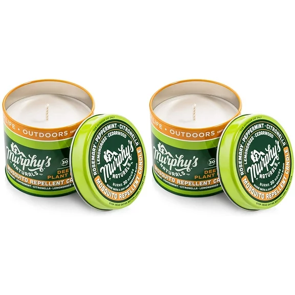 Murphy's Naturals Mosquito Repellent Candle 30 Hour Burn Time 9oz (2 Pack)
